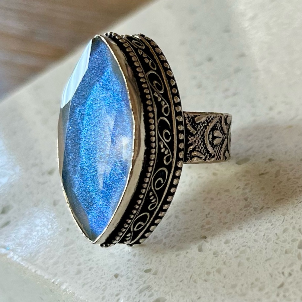 Stunning Opalite Bohemian Ring - Size 5 - Picture 3 of 7